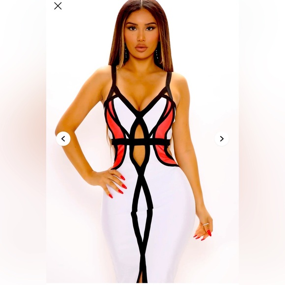 FASHION NOVA cut out bandage dress sz L - NWT - Picture 3 of 10